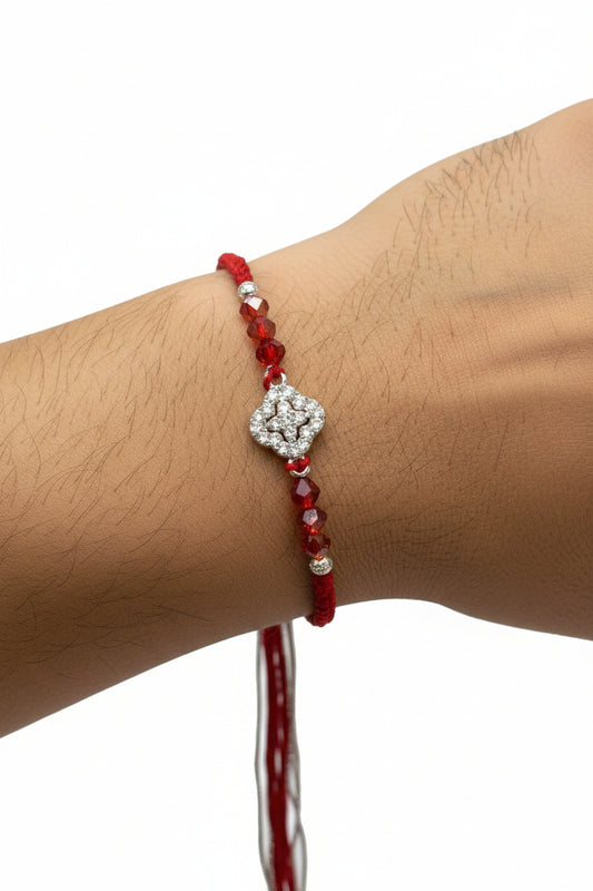 DIAMOND FLOWER TARUNIKA PURE SILVER RAKHI