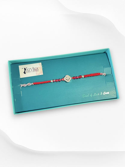 DIAMOND FLOWER TARUNIKA PURE SILVER RAKHI
