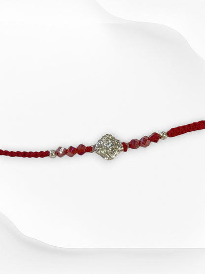 DIAMOND FLOWER TARUNIKA PURE SILVER RAKHI