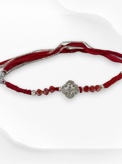 DIAMOND FLOWER TARUNIKA PURE SILVER RAKHI