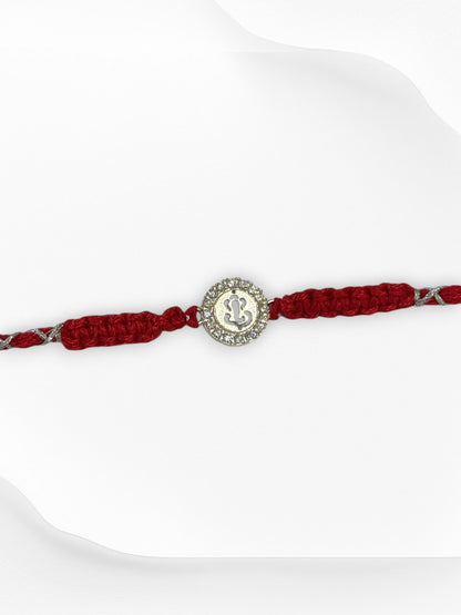 DIAMOND GANESHA TARINI PURE SILVER RAKHI