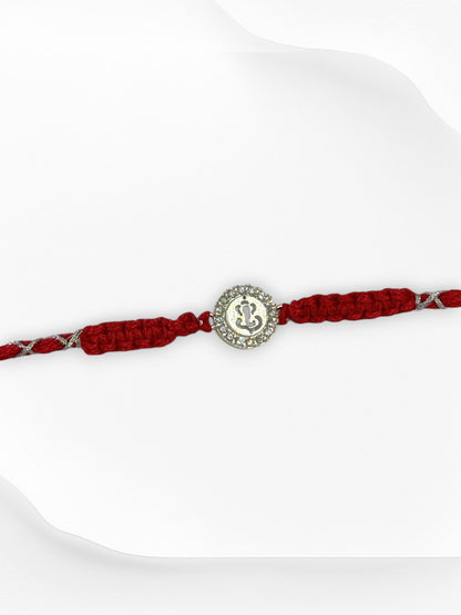 DIAMOND GANESHA TARINI PURE SILVER RAKHI