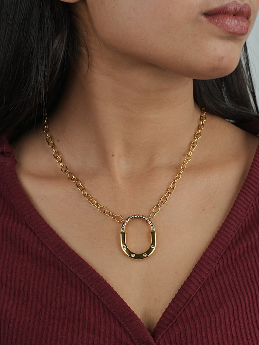 GOLDEN SHIMMERING DIAMOND LOCK LOOKING BOLD TO WEAR