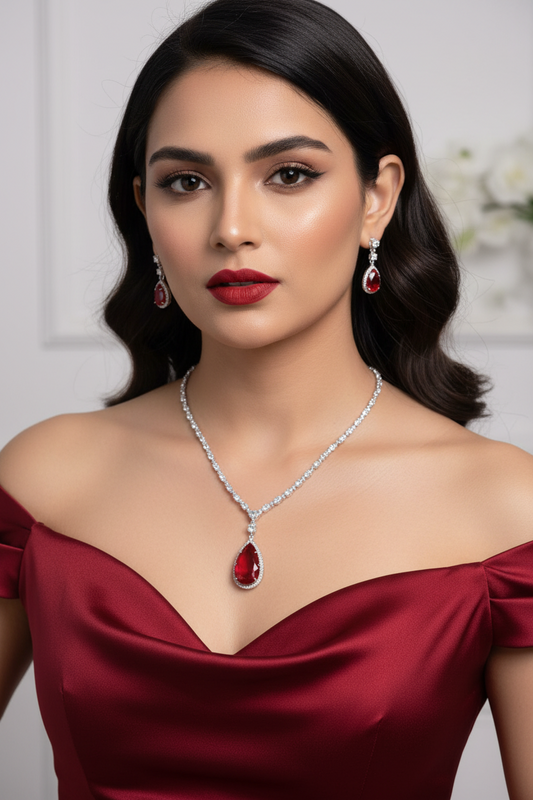 RUBY DIAMOND EMMET JEWELLERY SET