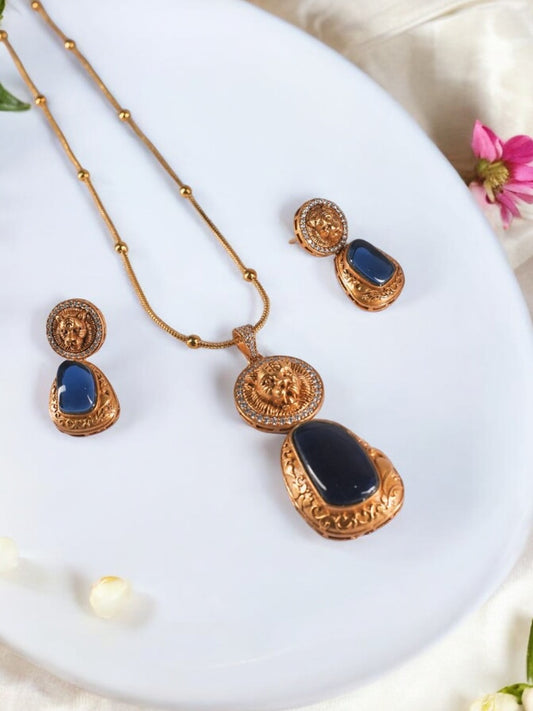 BLUE DIAMOND SAWYER NECKLACE AND EARRINGS