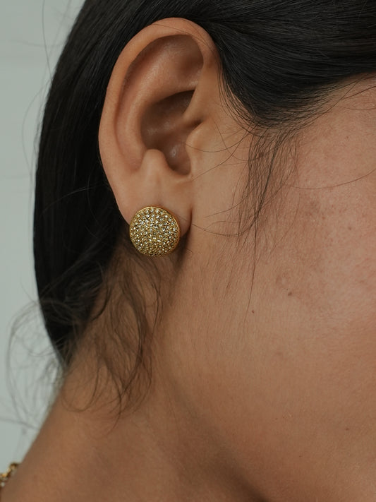 GOLDEN DIAMOND ROUND SARIYAA EARRINGS