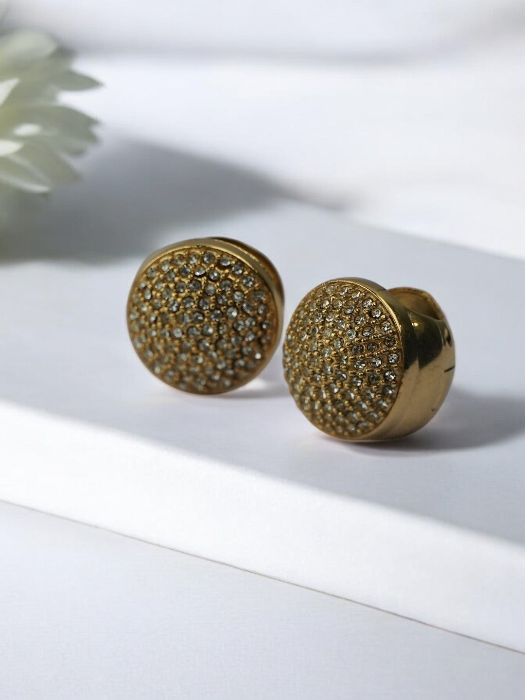 GOLDEN DIAMOND ROUND SARIYAA EARRINGS
