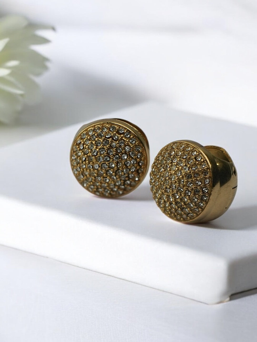 GOLDEN DIAMOND ROUND SARIYAA EARRINGS