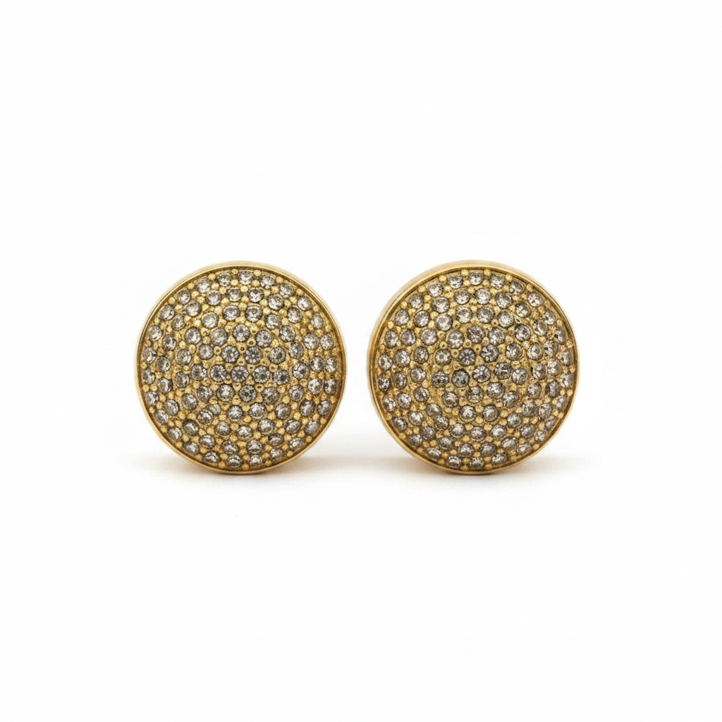 GOLDEN DIAMOND ROUND SARIYAA EARRINGS