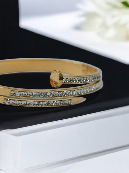 NAIL 3 LINE DIAMOND BRACELET ANTI TARNISH