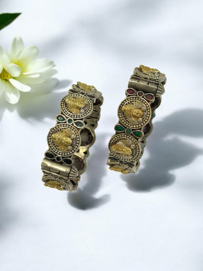 DUAL TONE ESHA GERMAN SILVER BANGLE