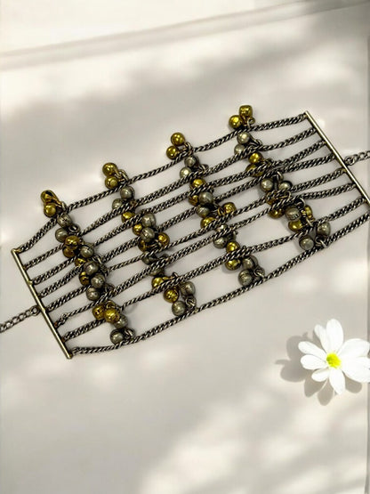 DUAL TONE JINGLES LAILA GERMAN SILVER BRACELET