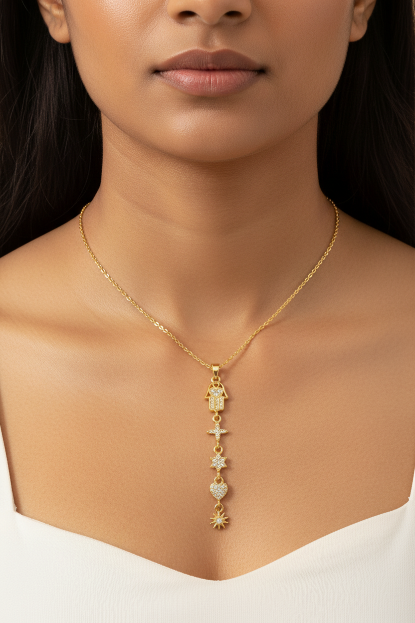 GOLDEN CHARM MICHAELA NECKLACE (Y)