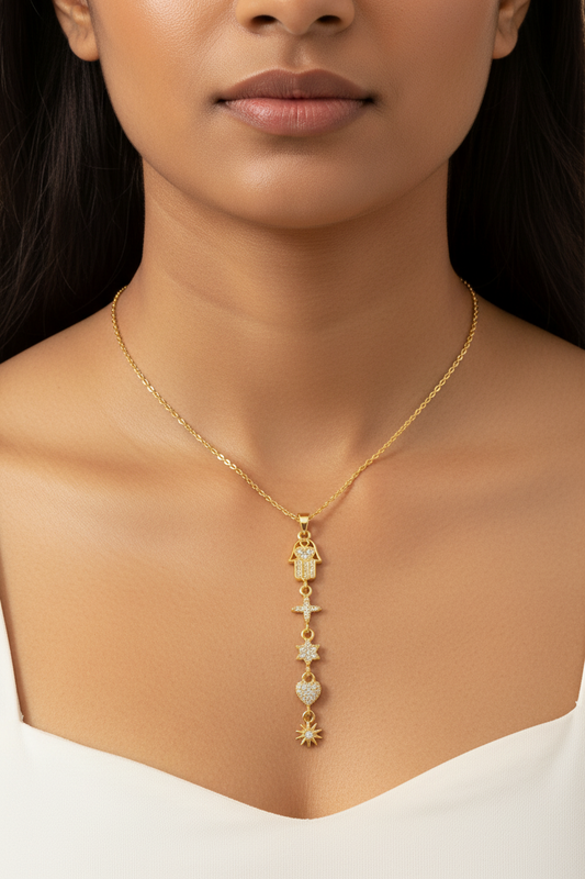 GOLDEN CHARM MICHAELA NECKLACE (Y)