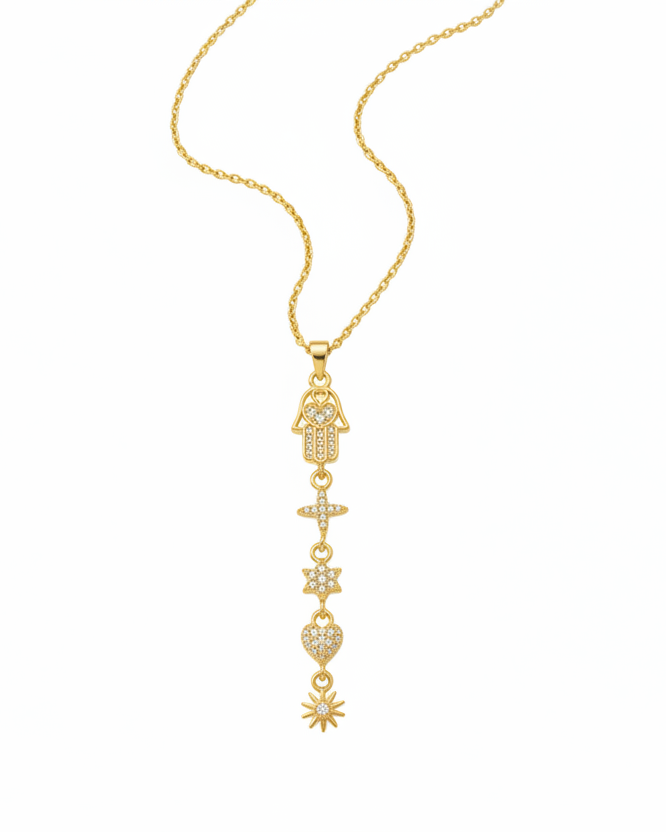 GOLDEN CHARM MICHAELA NECKLACE (Y)