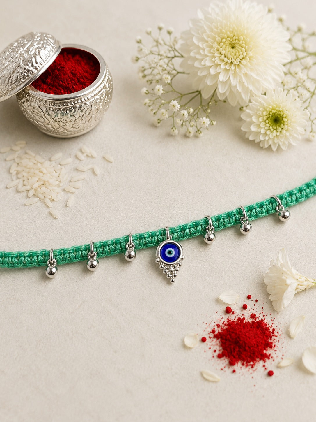 EVIL EYE AMAYA PURE SILVER RAKHI