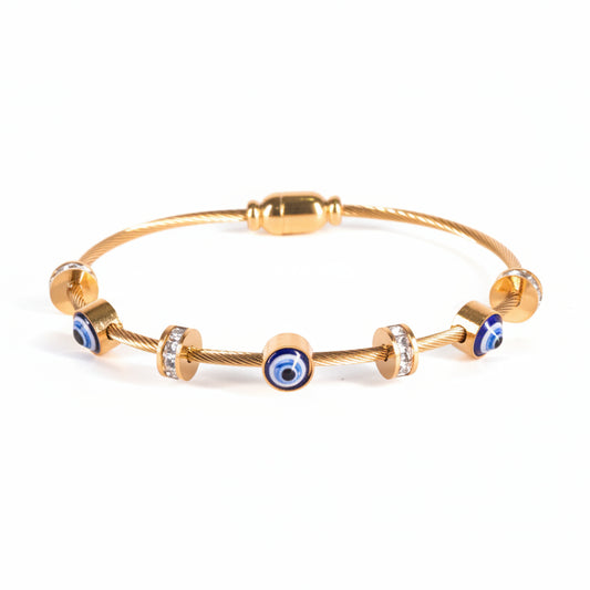 GOLDEN BASE WITH DIAMOND BALLS AND EVIL EYE 