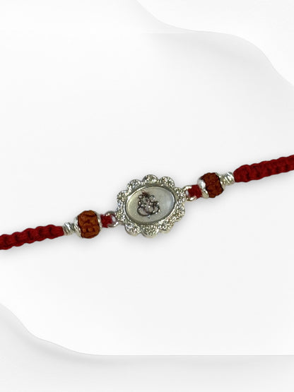 GANESH AADHYA PURE SILVER RAKHI