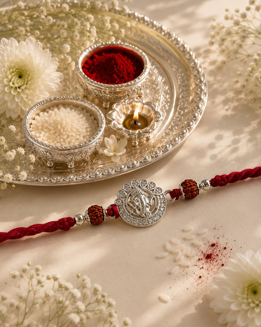 GANESH AARUSHI PURE SILVER RAKHI