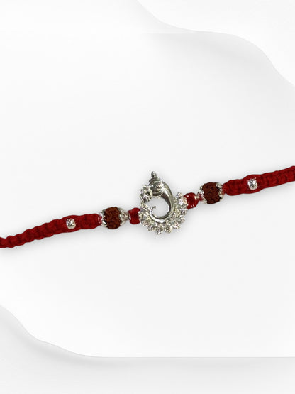 GANESH DHRITI PURE SILVER RAKHI