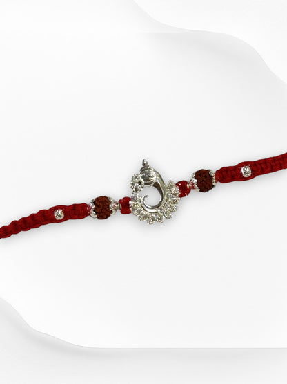 GANESH DHRITI PURE SILVER RAKHI