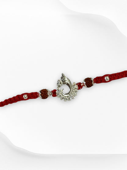 GANESH DHRITI PURE SILVER RAKHI