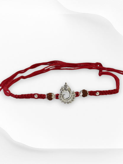 GANESH DHRITI PURE SILVER RAKHI