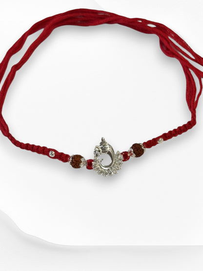 GANESH DHRITI PURE SILVER RAKHI