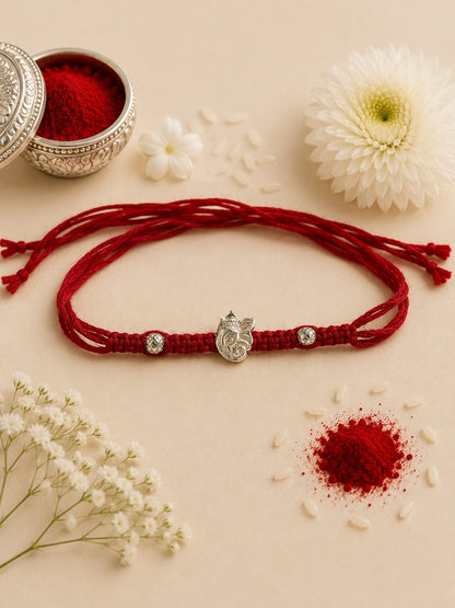 GANESH AAROHI PURE SILVER RAKHI