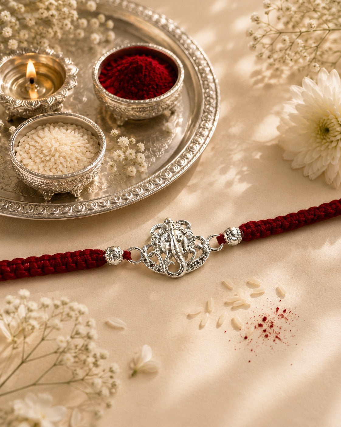 GANESH NIHARIKA PURE SILVER RAKHI
