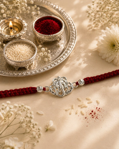 GANESH NIHARIKA PURE SILVER RAKHI