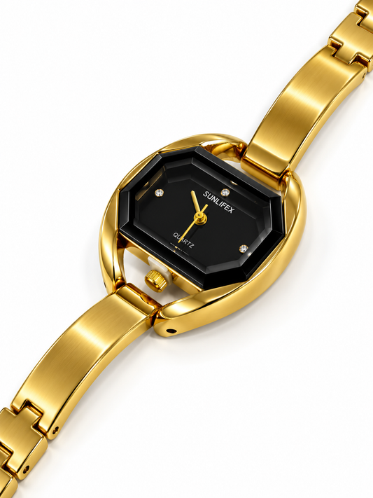 GOLDEN-BLACK LORETTA WATCH