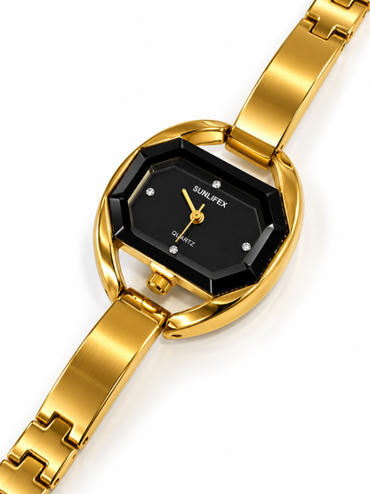 GOLDEN-BLACK LORETTA WATCH