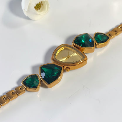 GOLDEN-GREEN STONE ENA WATCH
