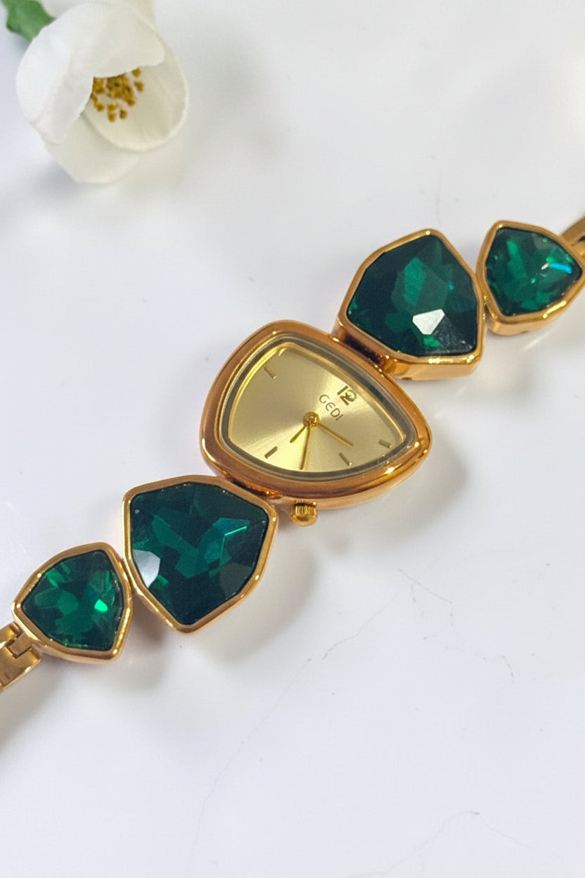 GOLDEN-GREEN STONE ENA WATCH