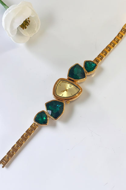 GOLDEN-GREEN STONE ENA WATCH