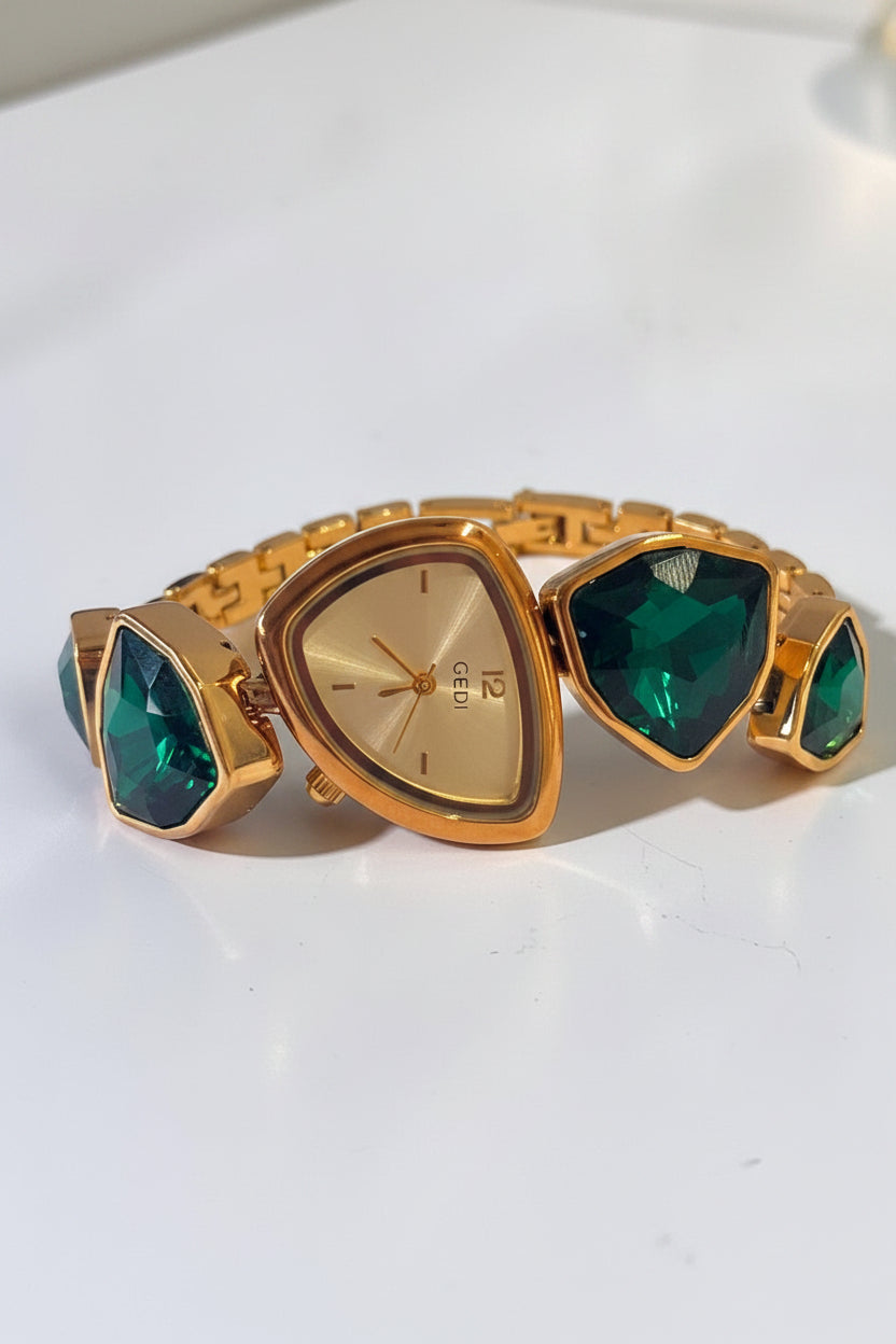 GOLDEN-GREEN STONE ENA WATCH