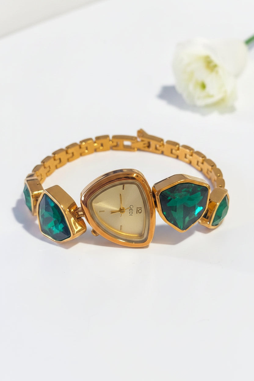 GOLDEN-GREEN STONE ENA WATCH