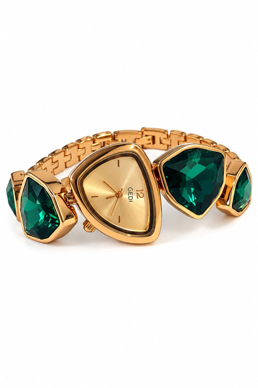 GOLDEN-GREEN STONE ENA WATCH