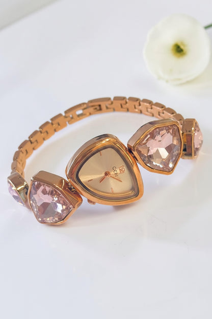 ROSE GOLD-PINK STONE ENA WATCH