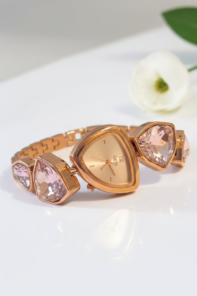 ROSE GOLD-PINK STONE ENA WATCH
