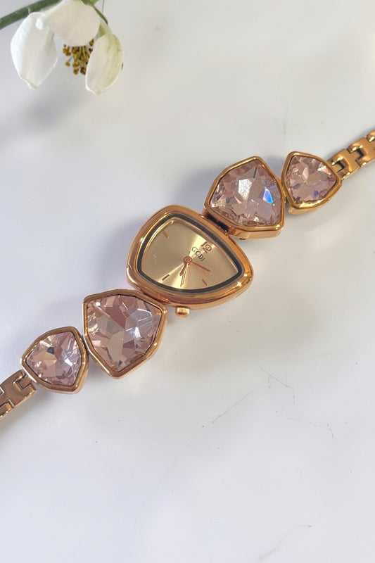 ROSE GOLD-PINK STONE ENA WATCH