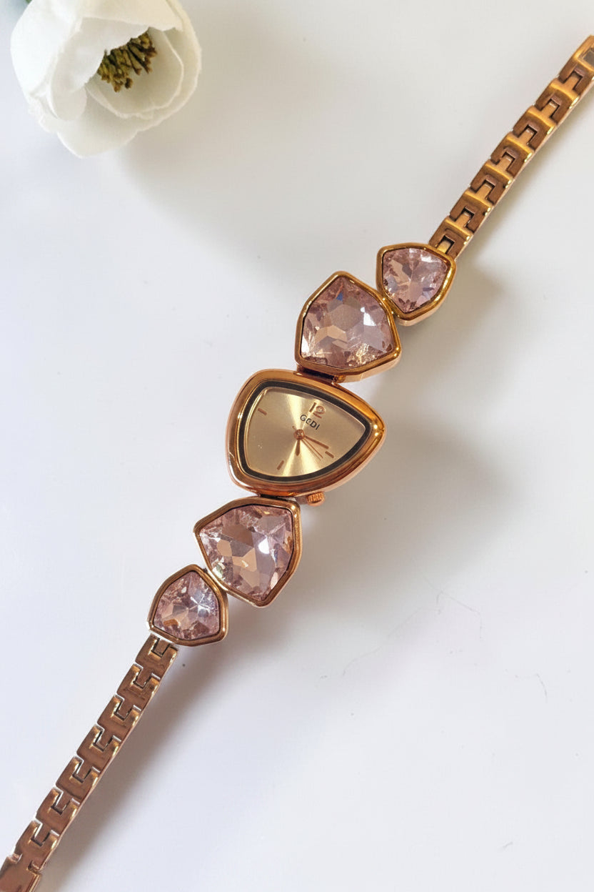 ROSE GOLD-PINK STONE ENA WATCH