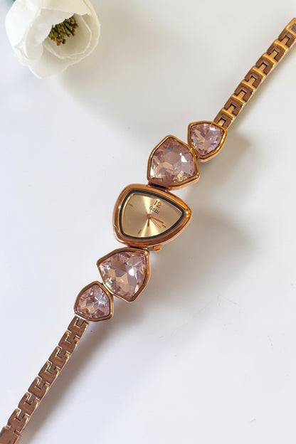 ROSE GOLD-PINK STONE ENA WATCH