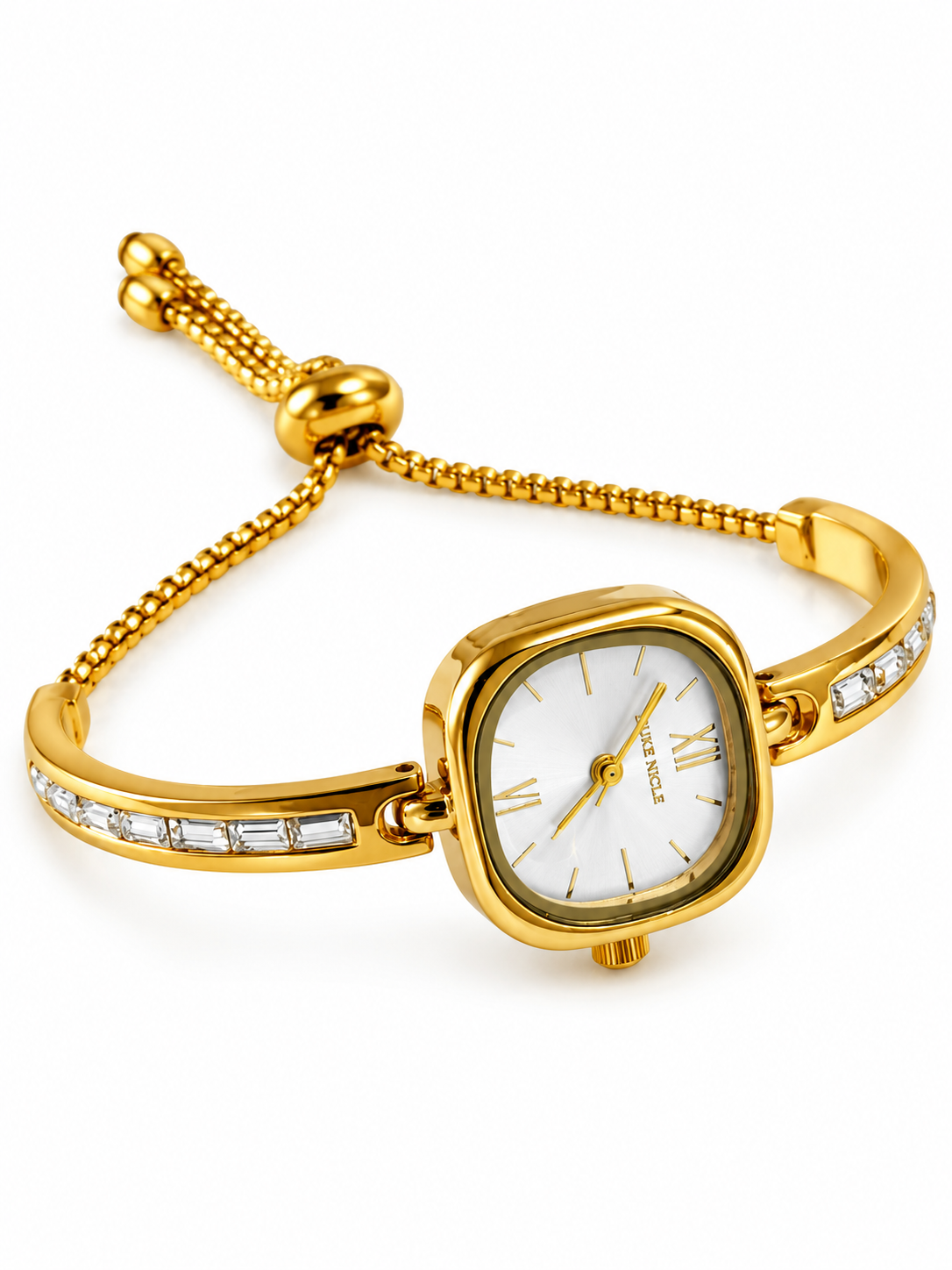 GOLDEN-WHITE MARINA WATCH (PULL PUSH)