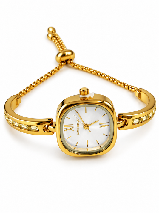 GOLDEN-WHITE MARINA WATCH (PULL PUSH)