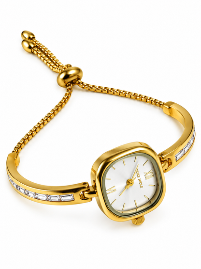 GOLDEN-WHITE MARINA WATCH (PULL PUSH)
