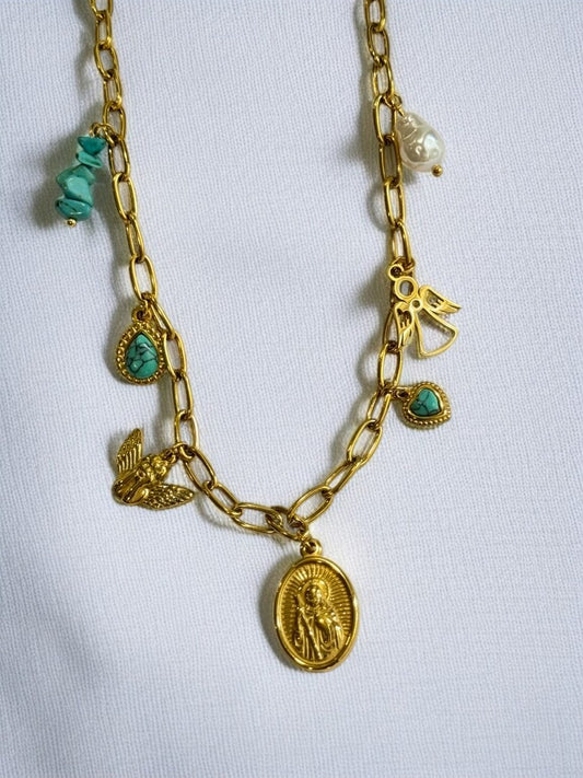GOLDEN BEACH CHARM CONRAD NECKLACE