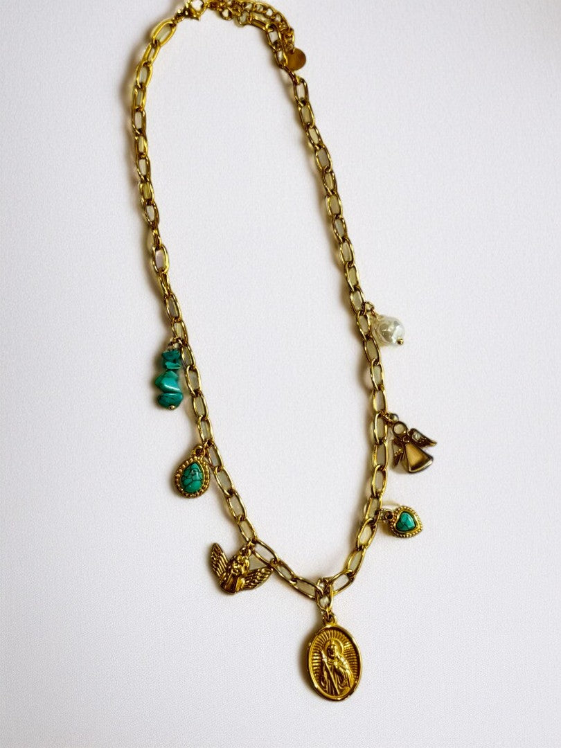 GOLDEN BEACH CHARM CONRAD NECKLACE