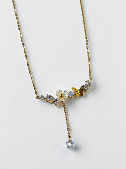 GOLDEN BUTTERFLY BLOOM AHANSHI NECKLACE